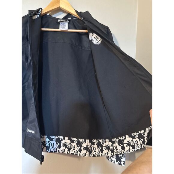 Disney Parks Women's Size S Mickey Hooded Windbreaker Jacket Black Mouse Ears - Picture 13 of 14